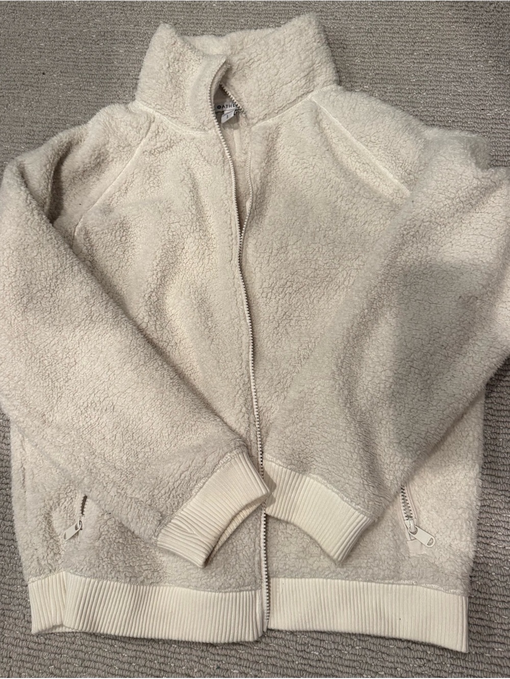 Athleta Cream Teddy Sherpa Jacket